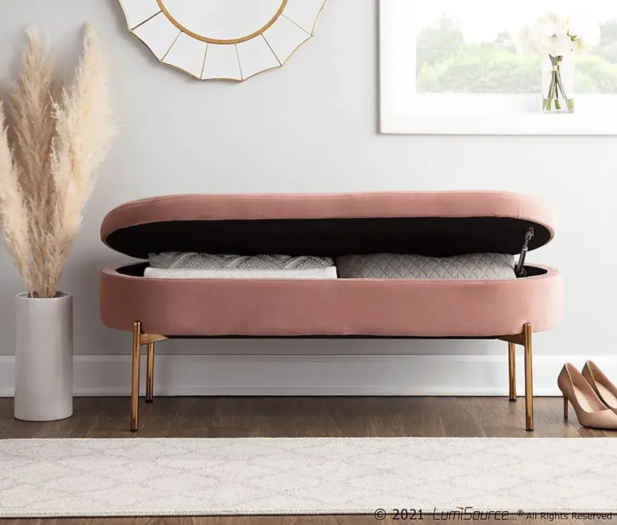 Russlefern Blush Accent Bench