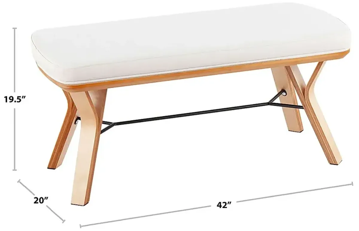 Rushworth I Cream Accent Bench