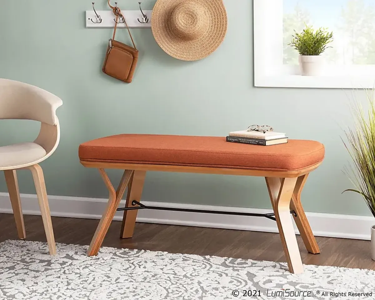 Rushworth I Orange Accent Bench
