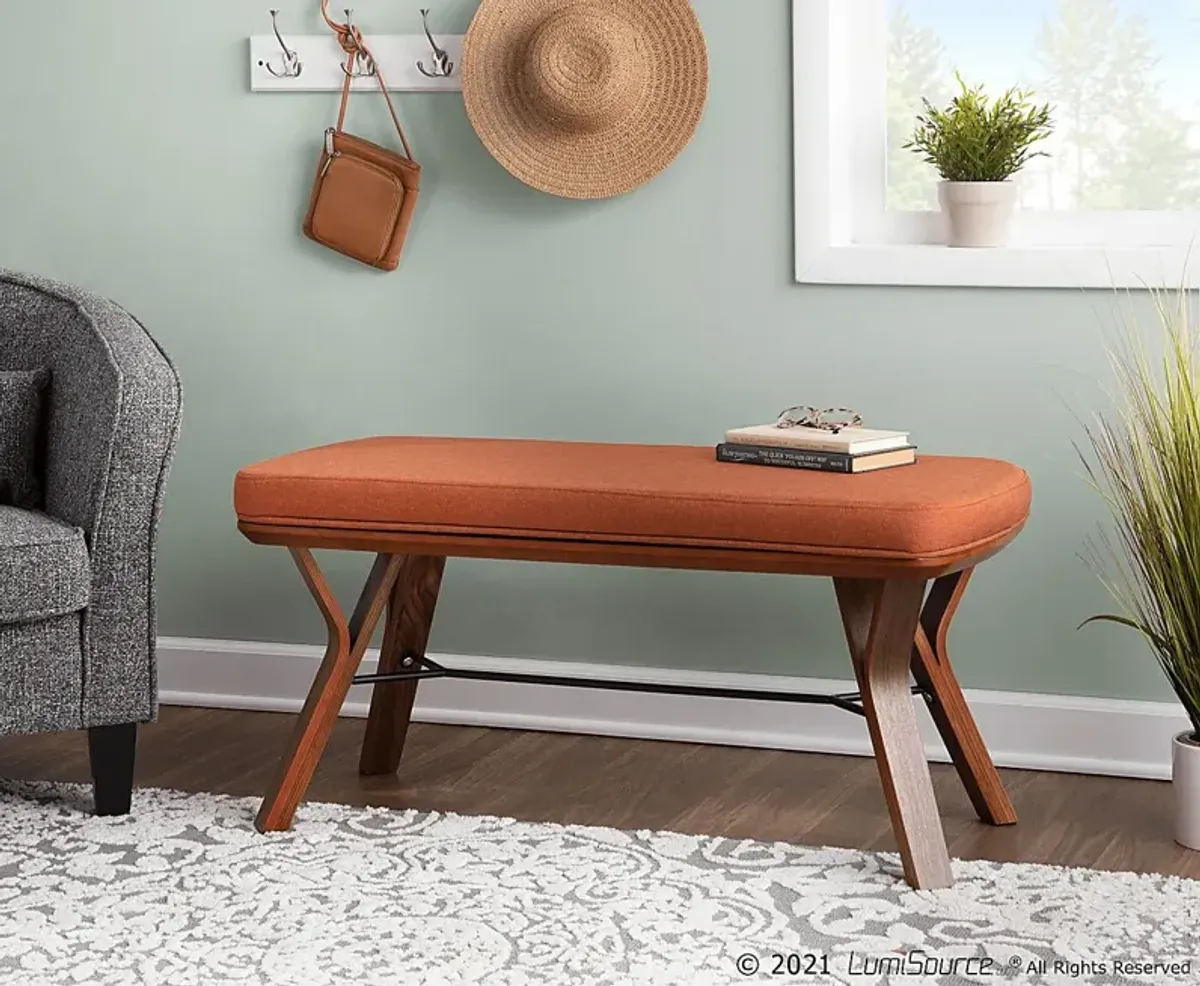 Rushworth II Orange Accent Bench