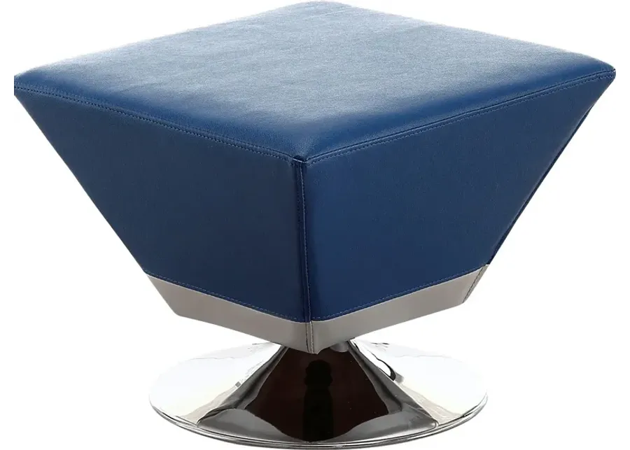 Buecker Blue Swivel Ottoman