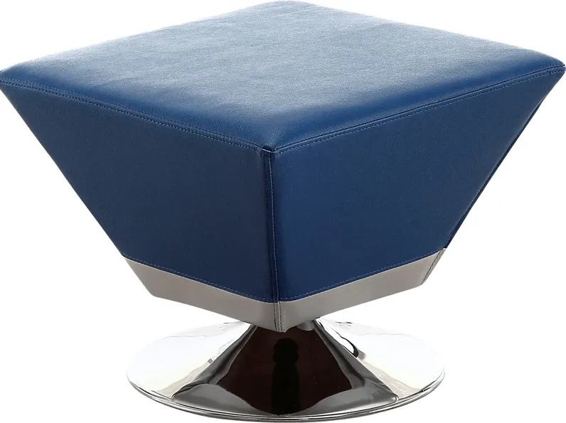 Buecker Blue Swivel Ottoman