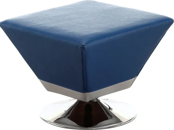 Buecker Blue Swivel Ottoman