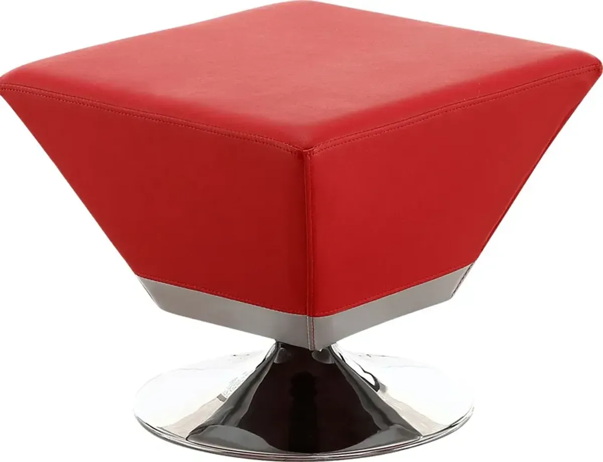 Buecker Red Swivel Ottoman