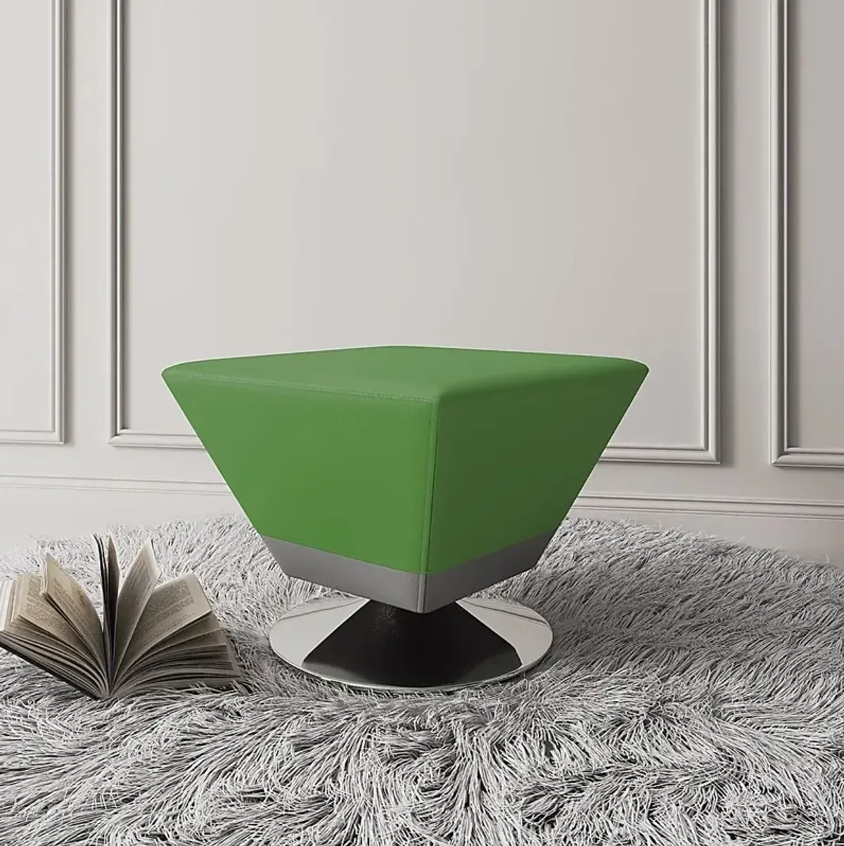 Buecker Green Swivel Ottoman