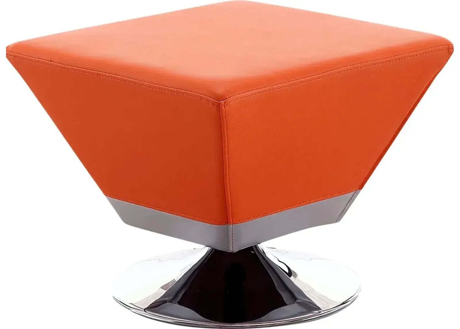 Buecker Orange Swivel Ottoman