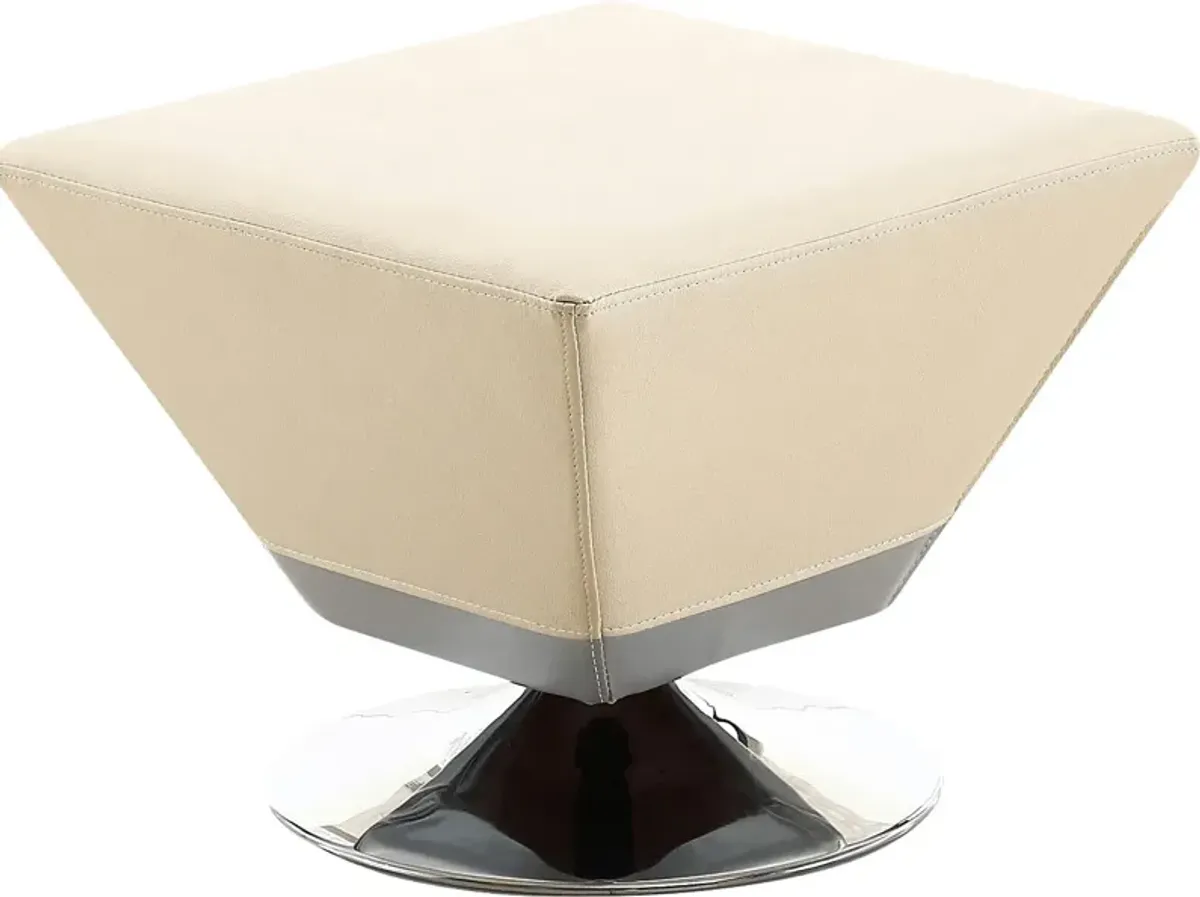 Buecker Beige Swivel Ottoman