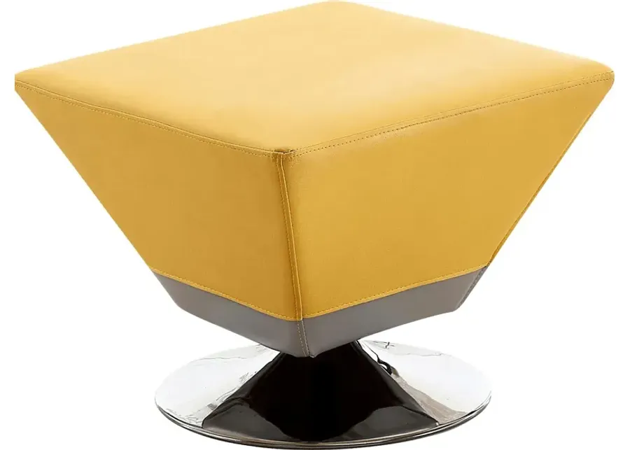 Buecker Yellow Swivel Ottoman