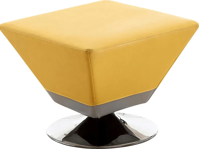 Buecker Yellow Swivel Ottoman