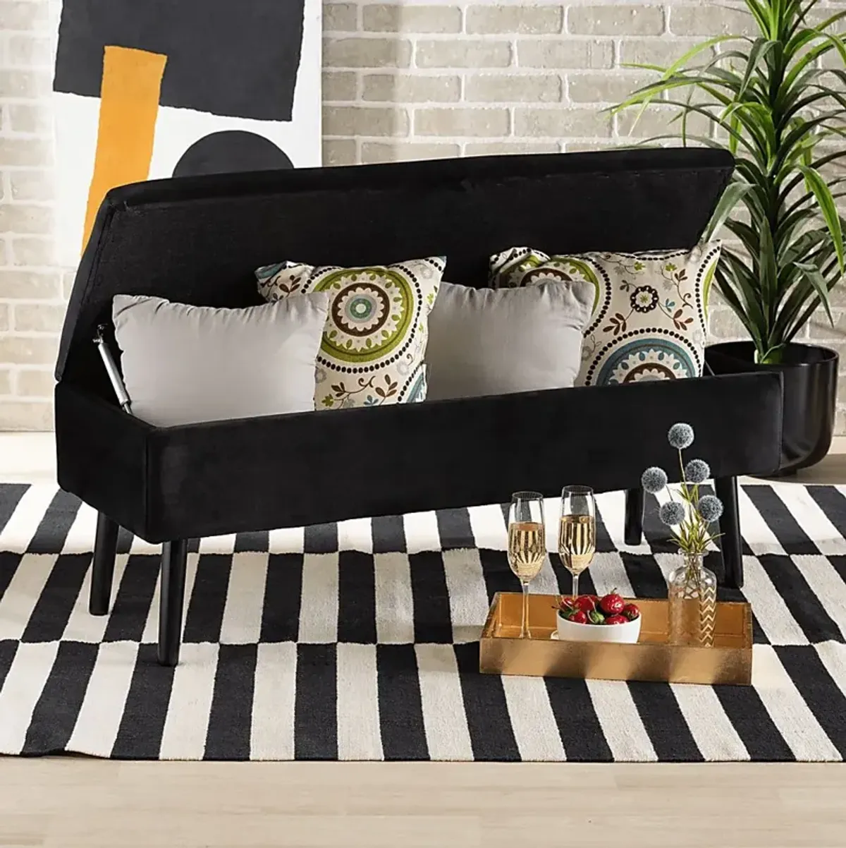 Whimbrel Black Accent Bench