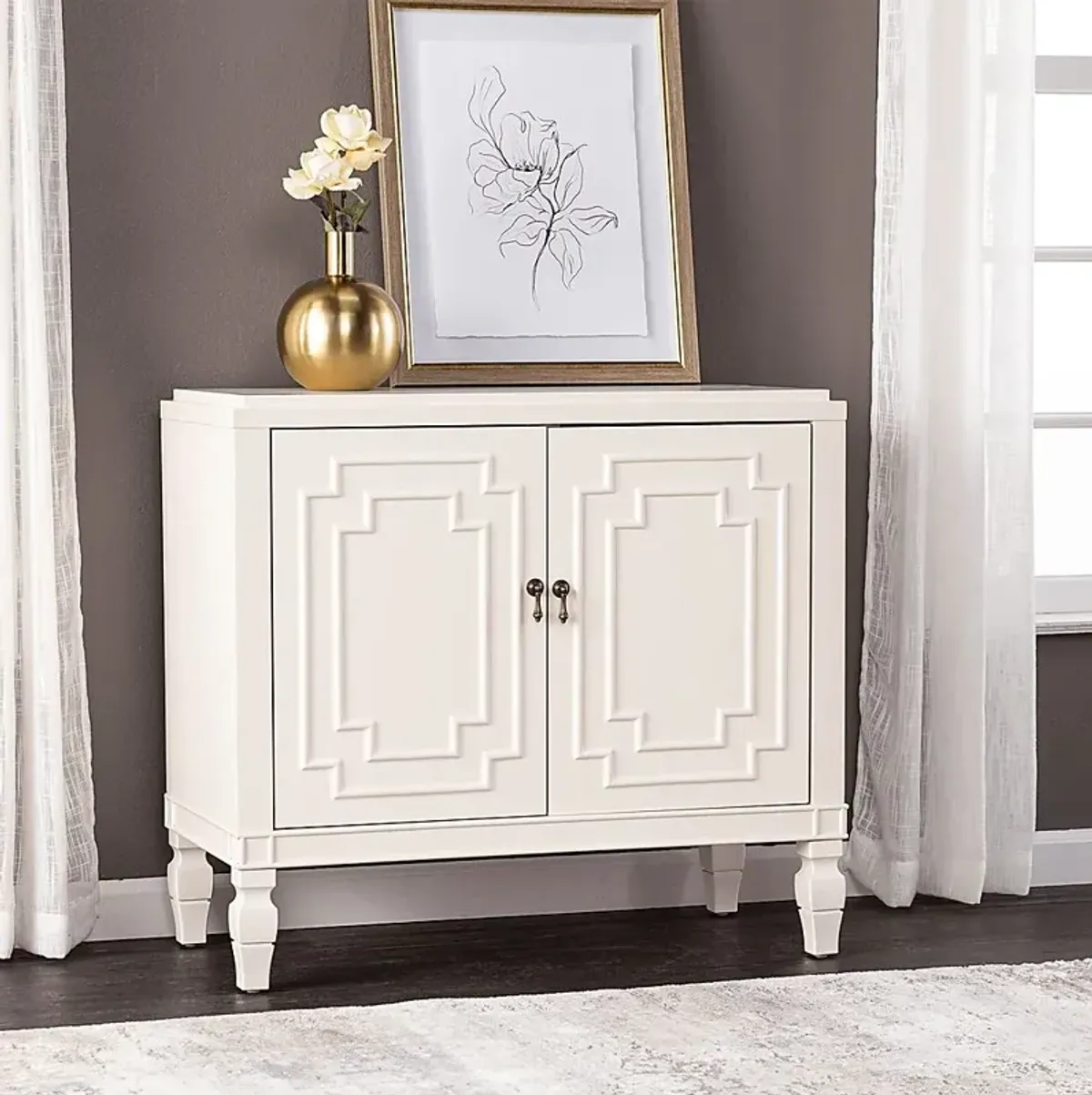 Anseman White Accent Cabinet