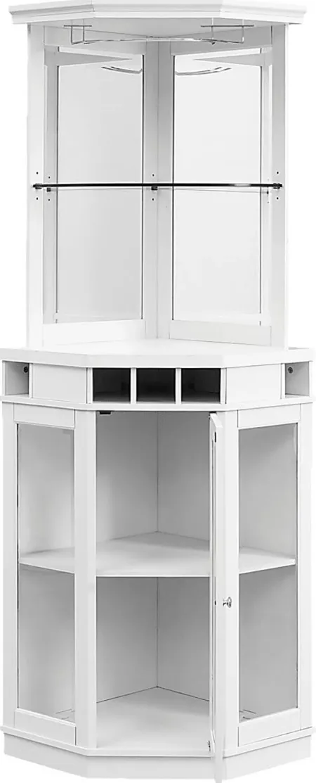 Grooveland White Bar Cabinet