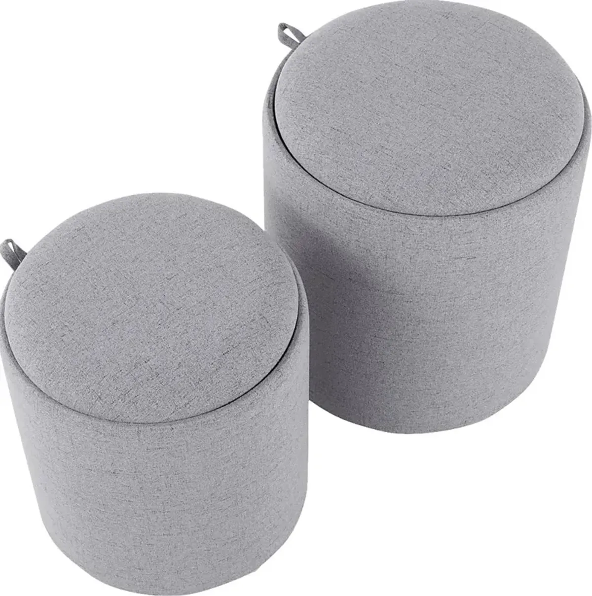 Mockernut Gray Ottoman, Set of 2