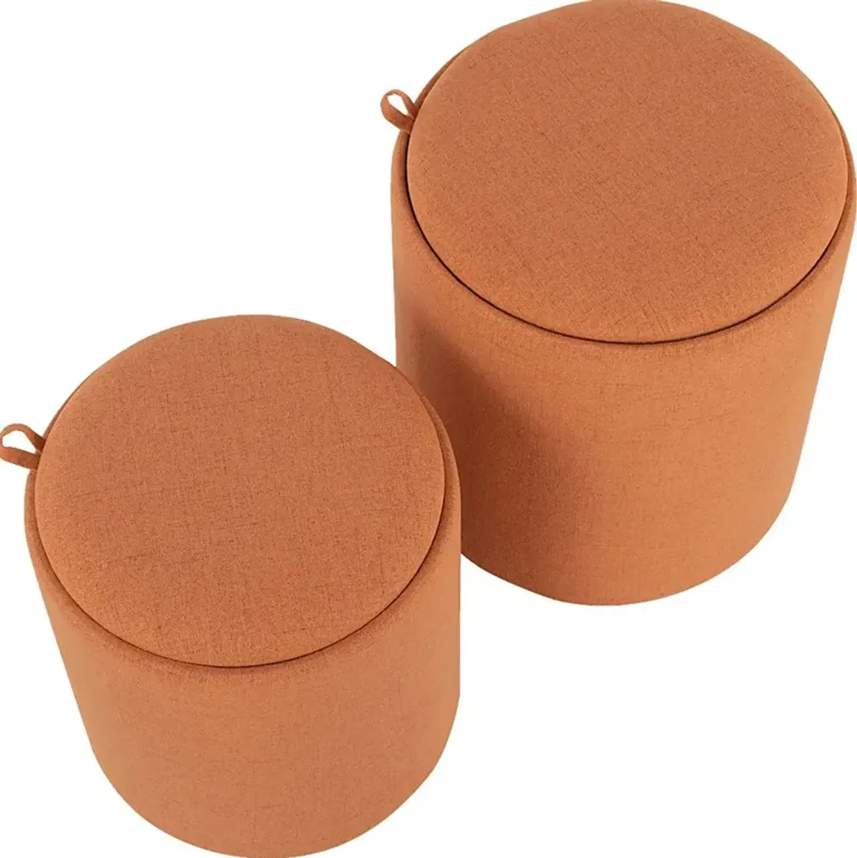 Mockernut Orange Ottoman, Set of 2