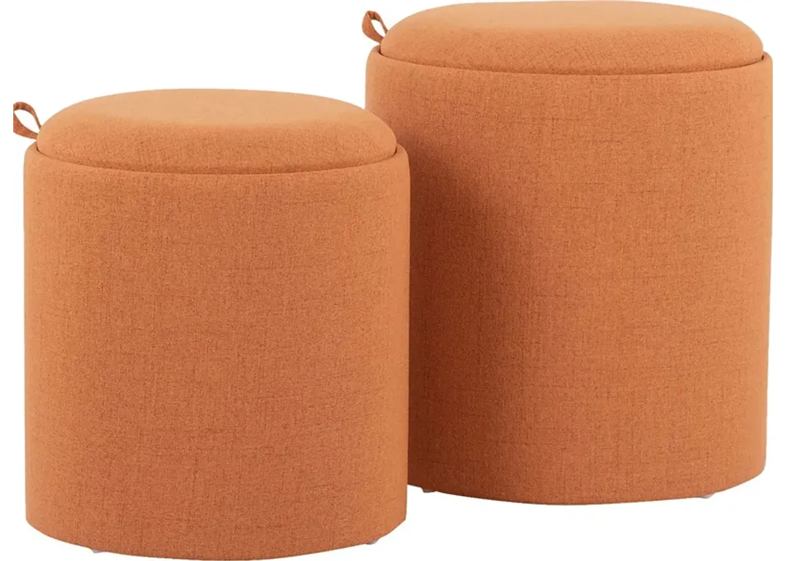 Mockernut Orange Ottoman, Set of 2