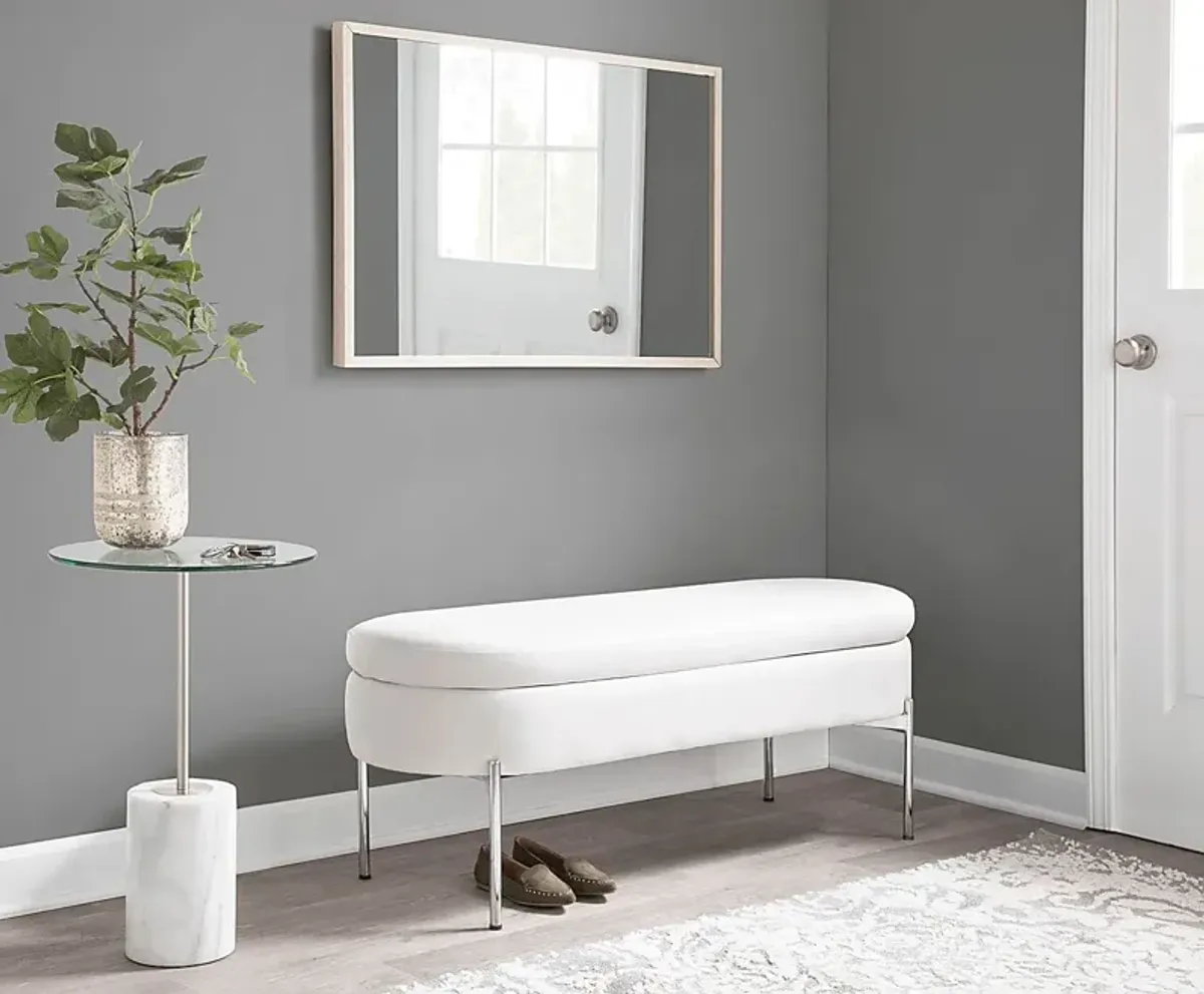 Avastele White Accent Bench