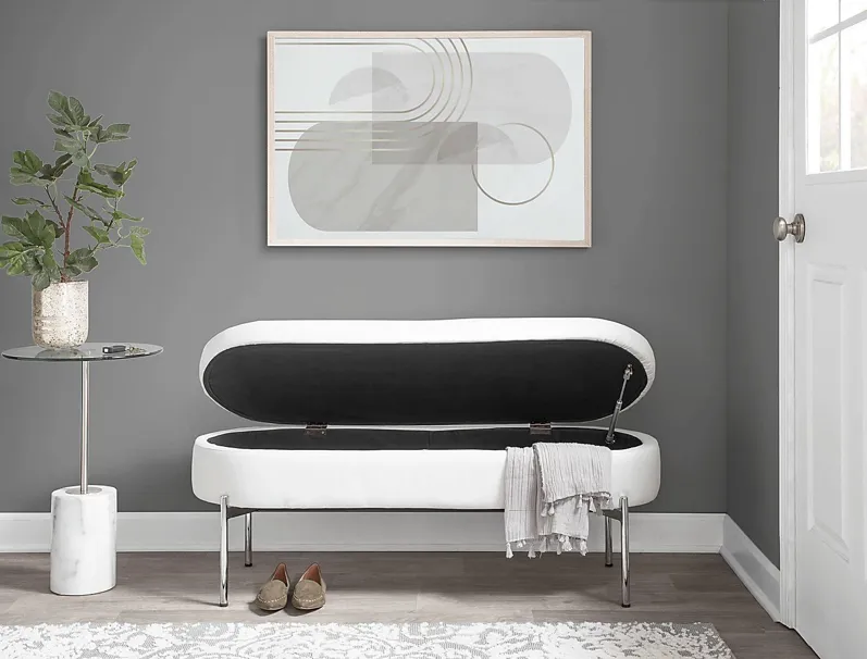 Avastele White Accent Bench