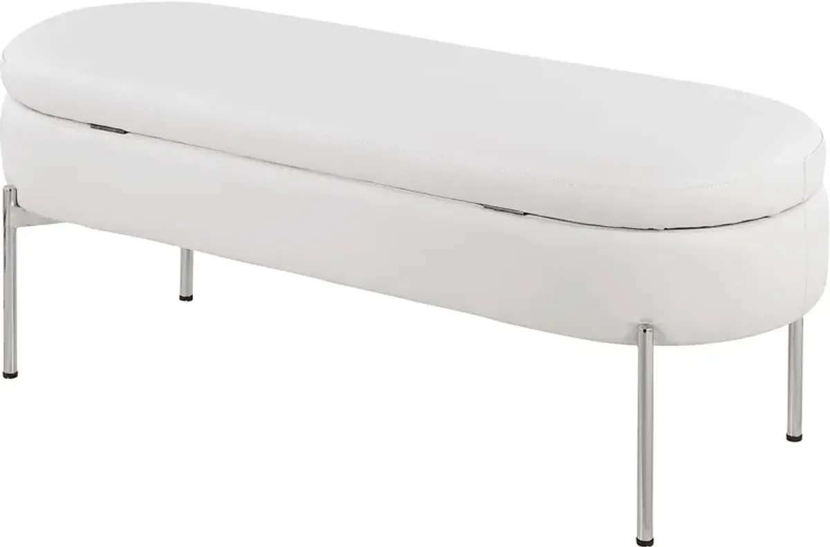 Avastele White Accent Bench