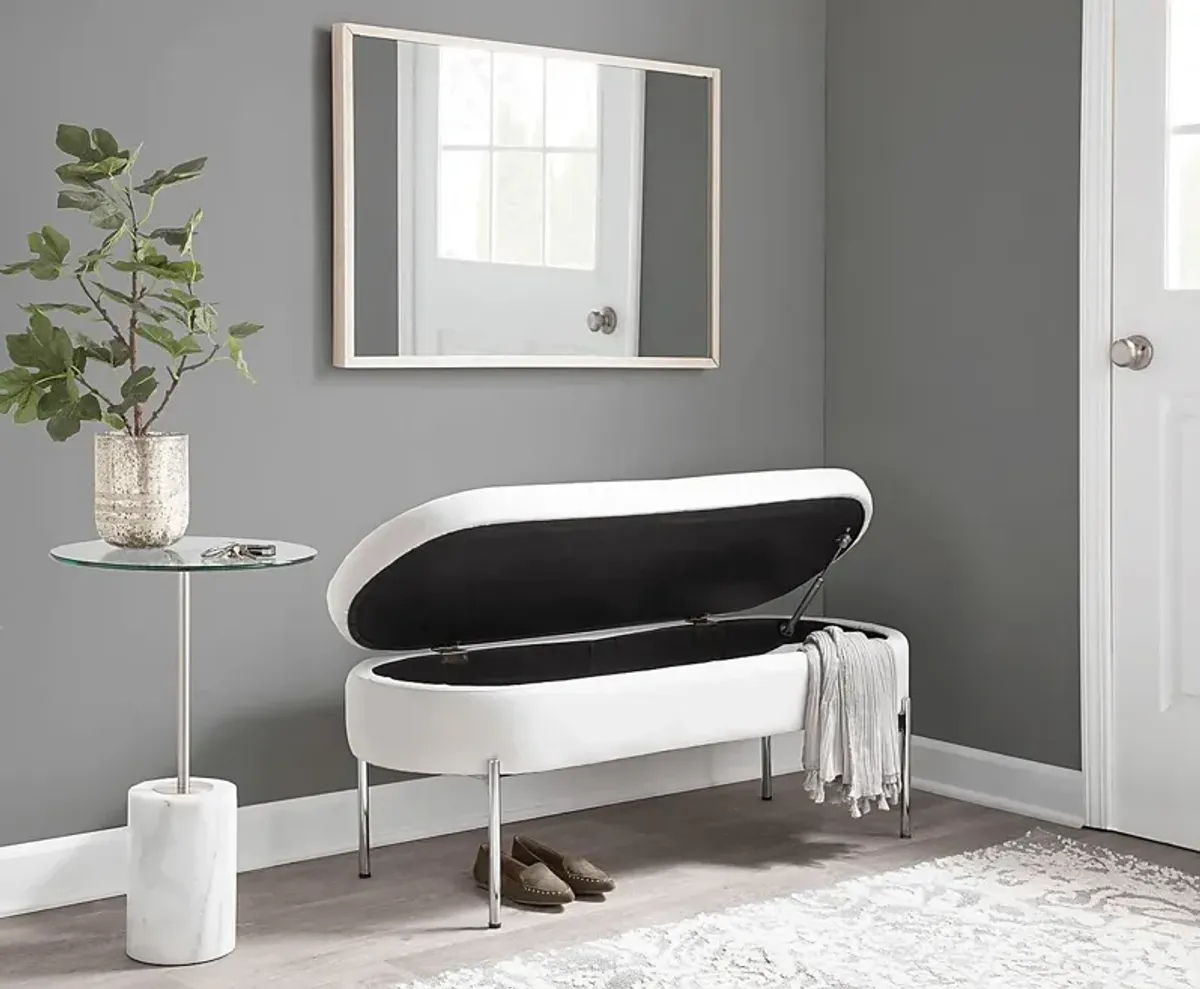 Avastele White Accent Bench