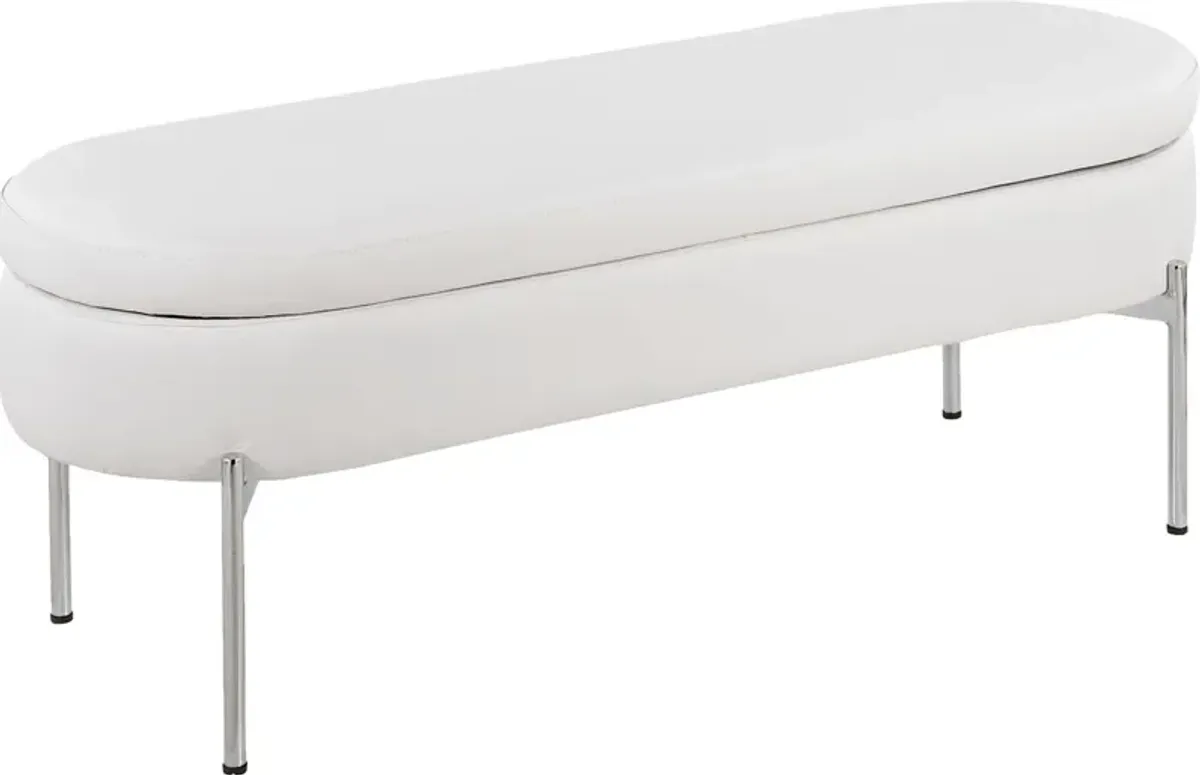 Avastele White Accent Bench