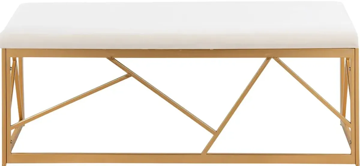 Belino I White Accent Bench