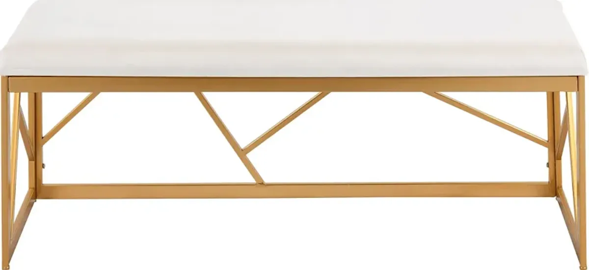 Belino I White Accent Bench