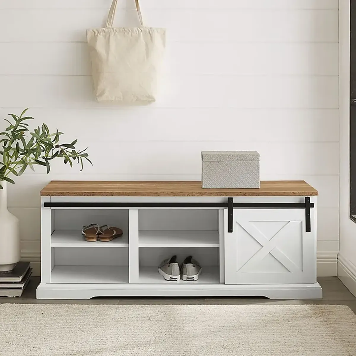 Lawther White Accent Bench