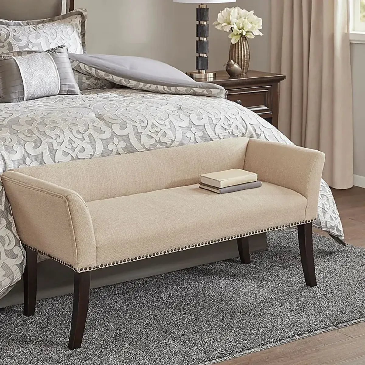 Rockglen Cream Accent Bench