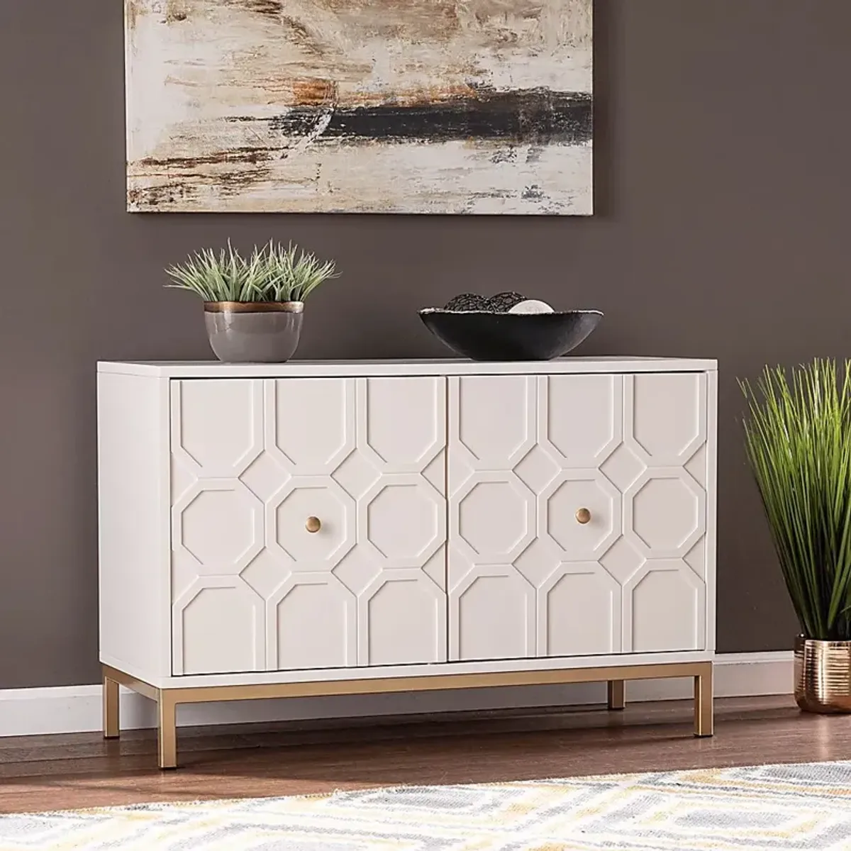 Oltons White Accent Cabinet