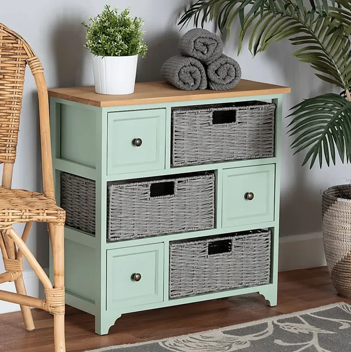 Enderby Mint Green Storage Cabinet