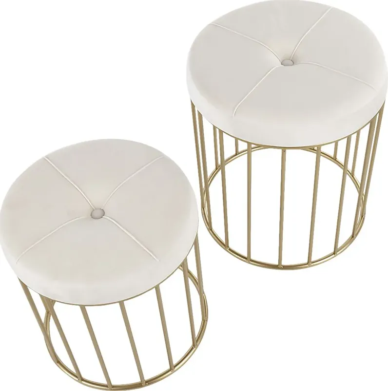 Lockerbie Cream Ottoman, Set of 2