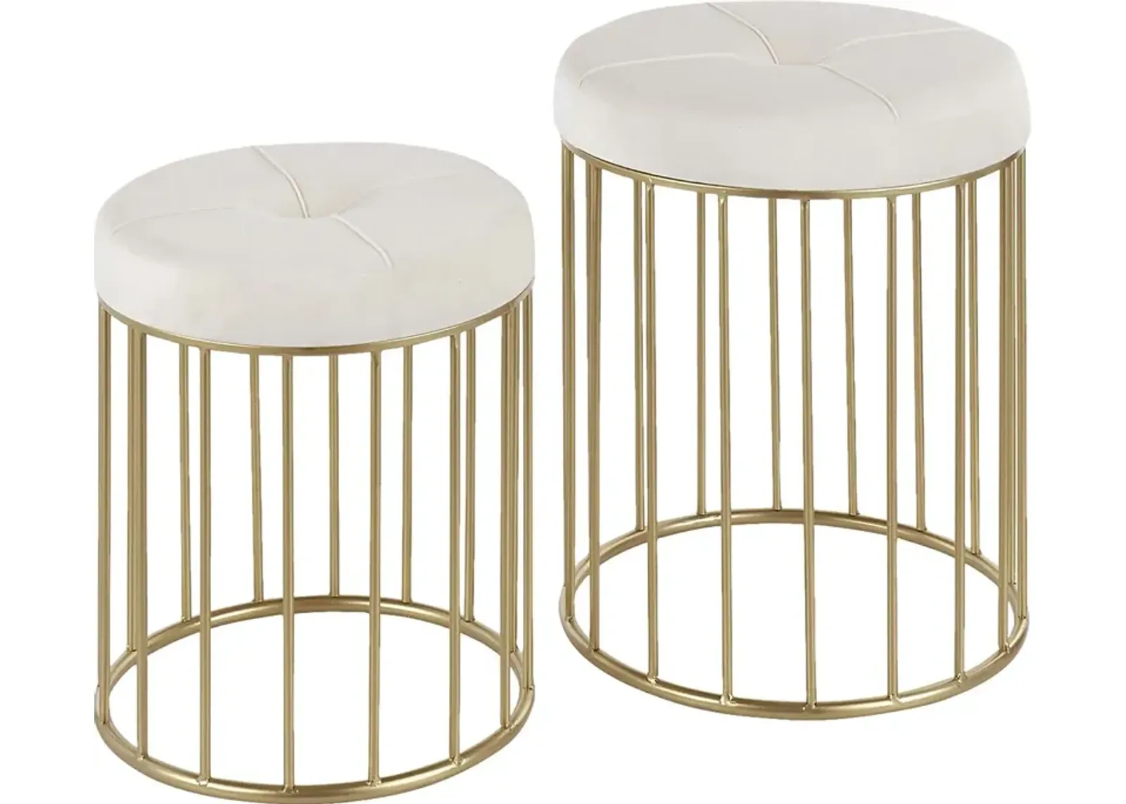 Lockerbie Cream Ottoman, Set of 2