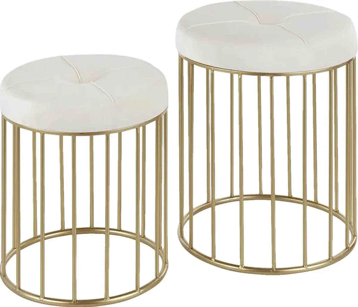 Lockerbie Cream Ottoman, Set of 2