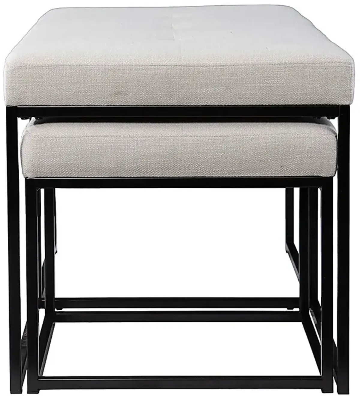 Delmoncio White Ottoman Set