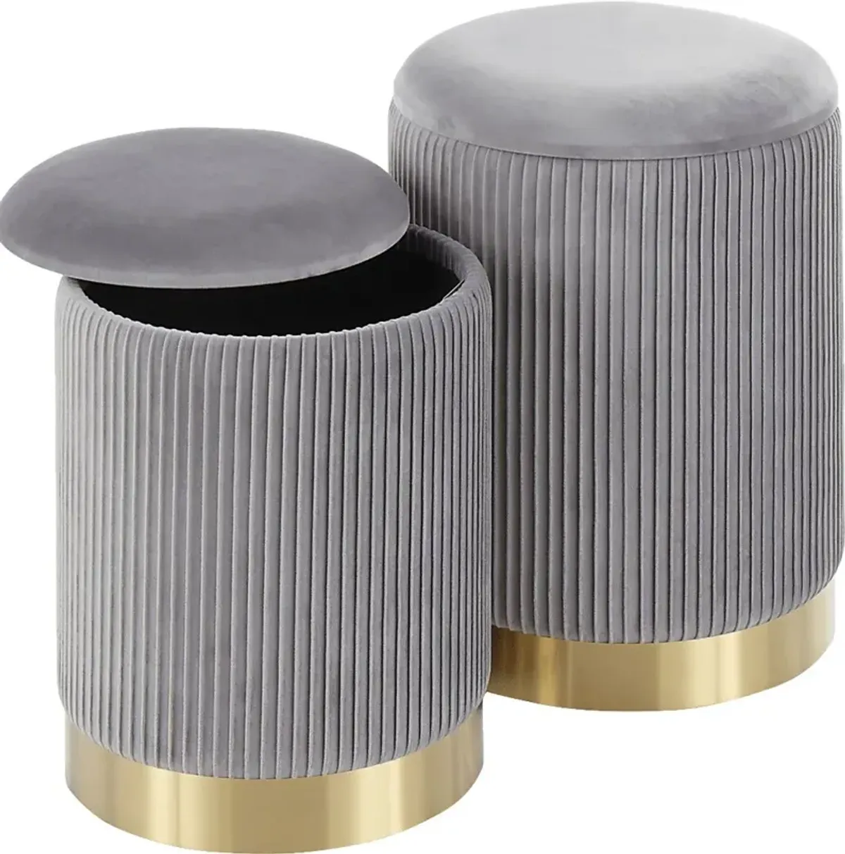 Lyerly Gray Ottoman, Set of 2