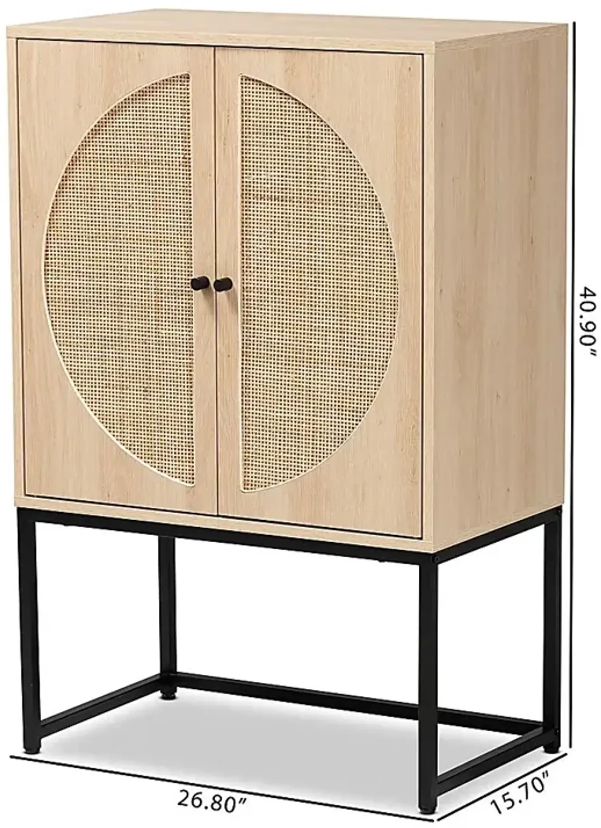 Tiche Light Brown Accent Cabinet