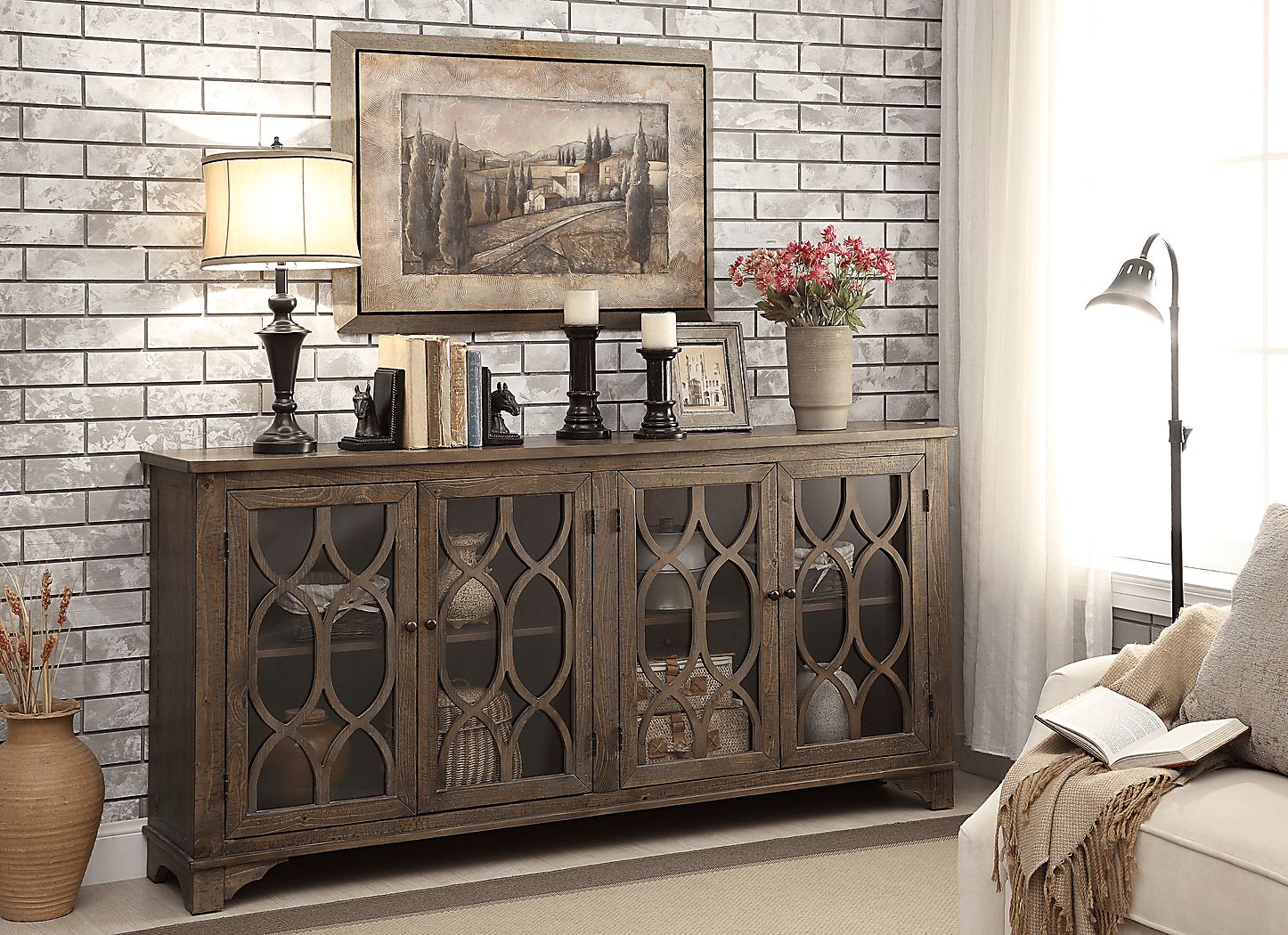 Kenil Brown Accent Cabinet