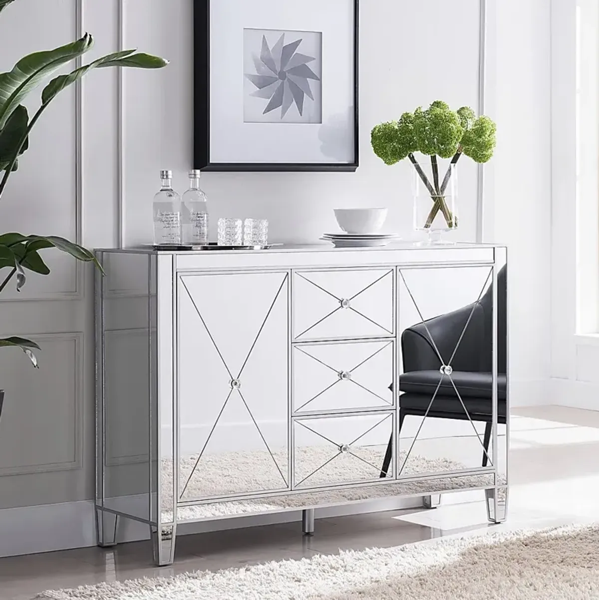 Harrisglen Silver Large Accent Cabinet