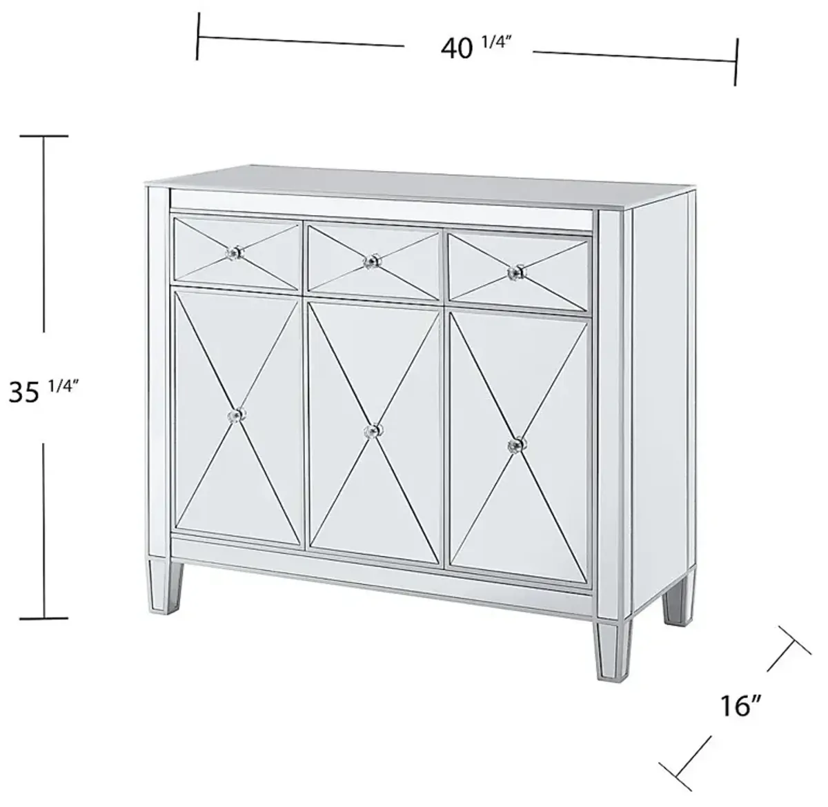 Harrisglen Silver Accent Cabinet