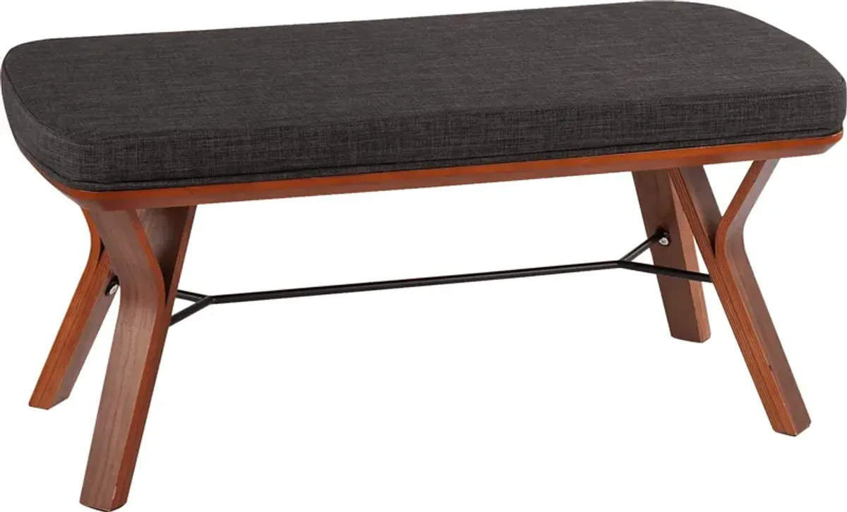 Rushworth II Charcoal Accent Bench