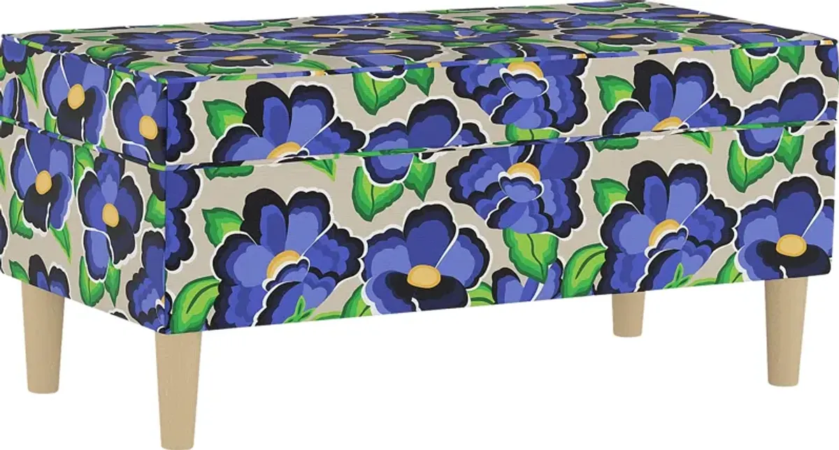 Pladson II Dark Blue Storage Bench