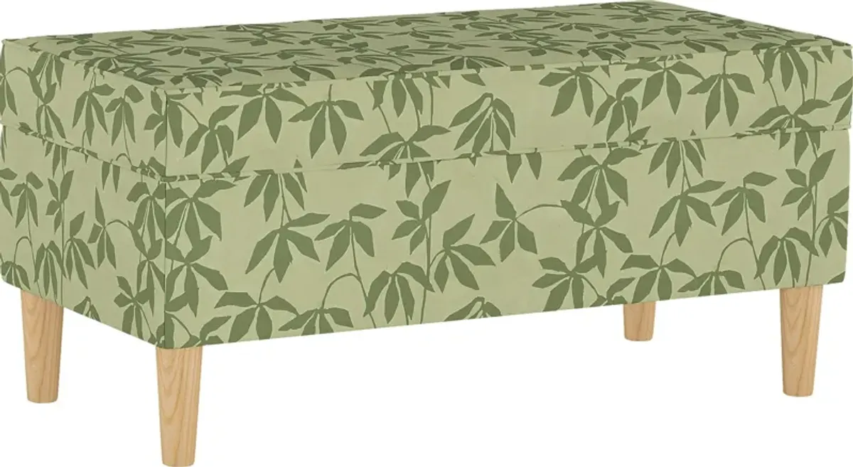 Pladson II Light Green Storage Bench