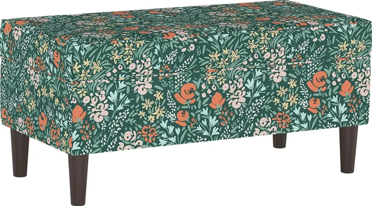 Ralson II Dark Green Storage Bench