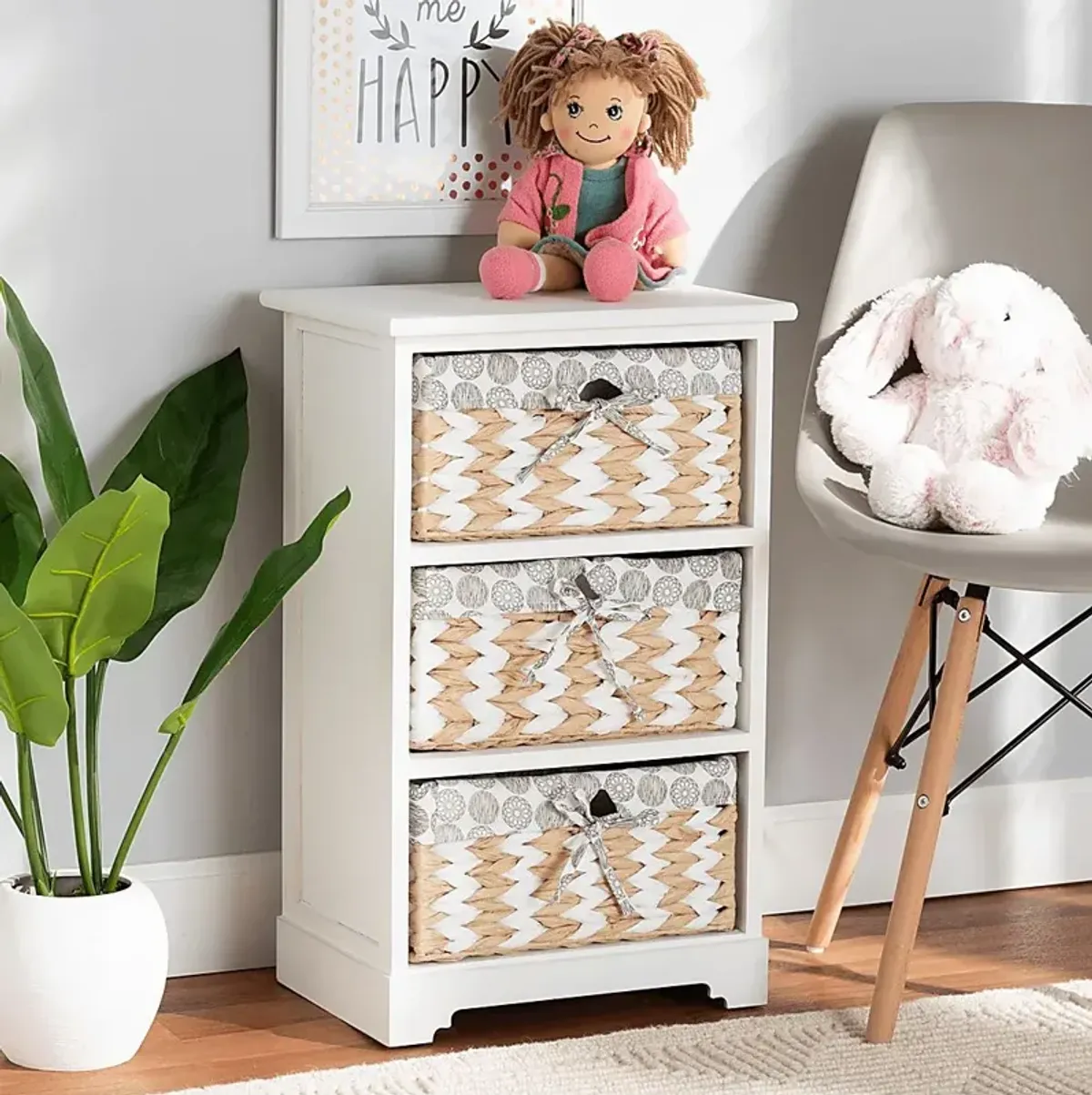 Kathimae White Storage Cabinet