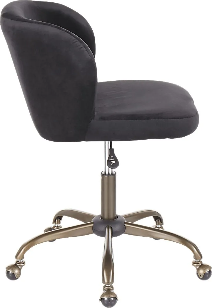 Fussell Black Plush Desk Chair