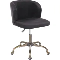 Fussell Black Plush Desk Chair
