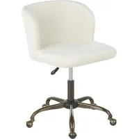 Fussell Cream Plush Desk Chair