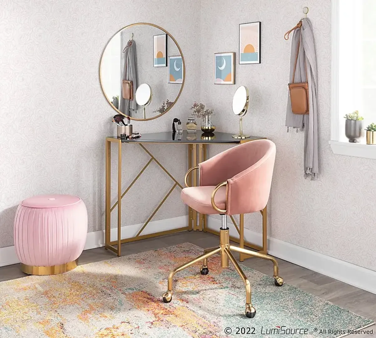 Tichester Blush Office Chair