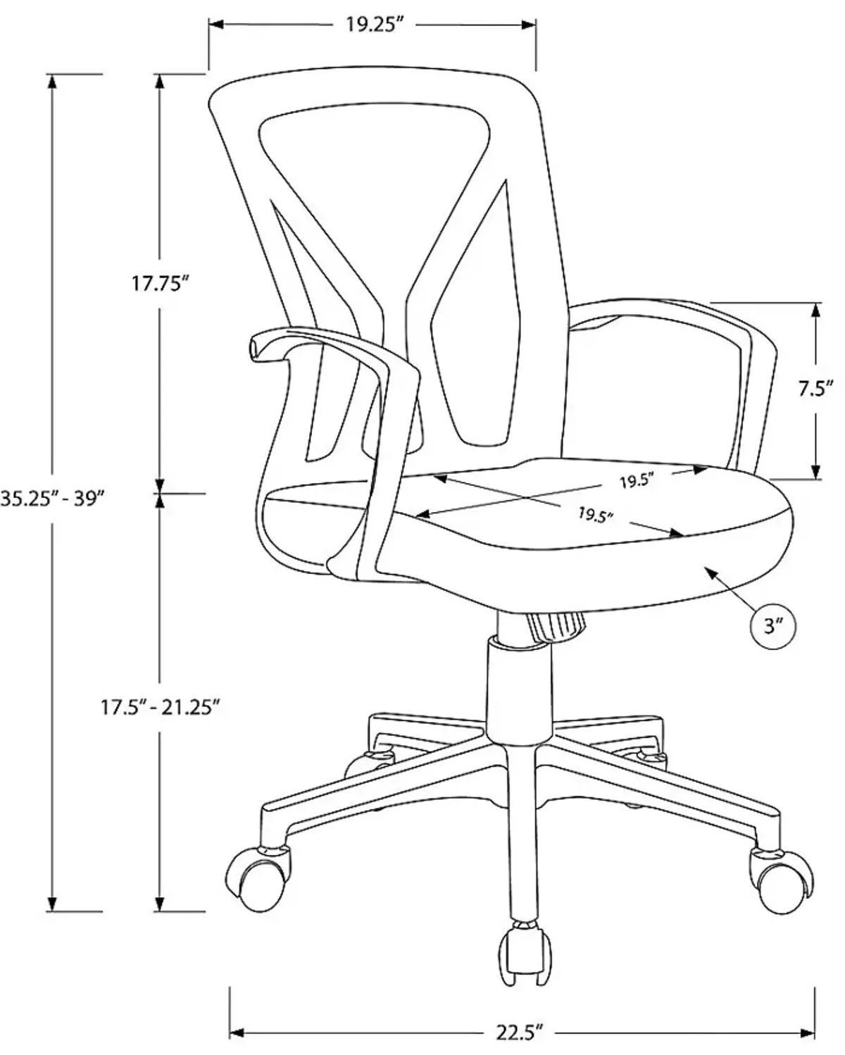 Woodwardia Gray Office Chair