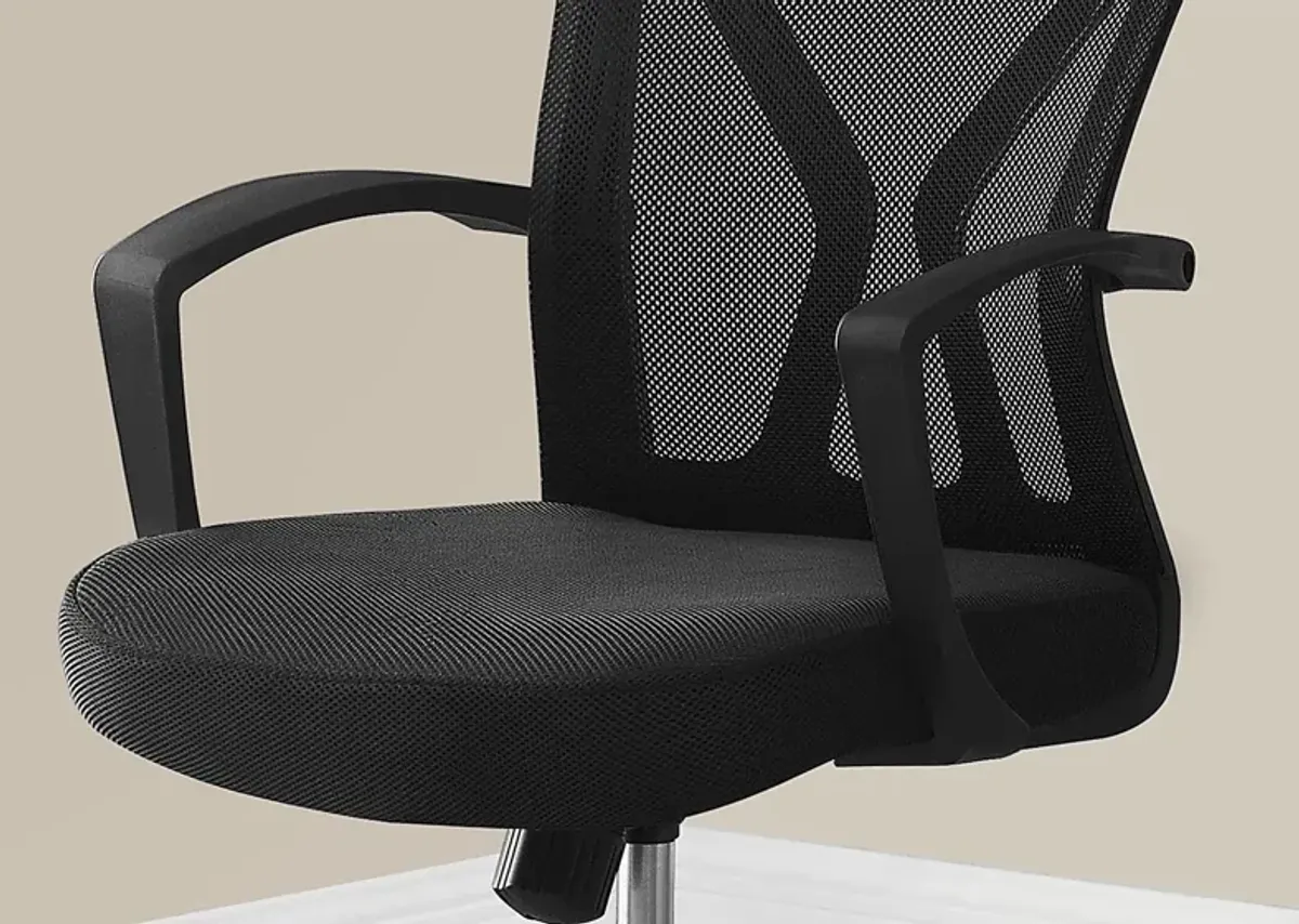 Woodwardia Black Chrome Office Chair